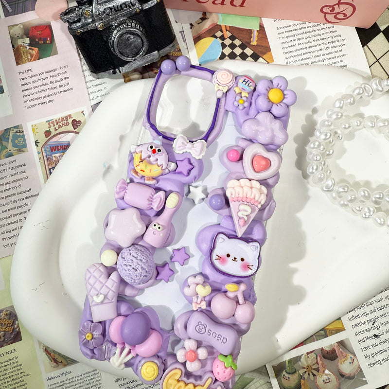 Purple Handmade Decoden Phone Case