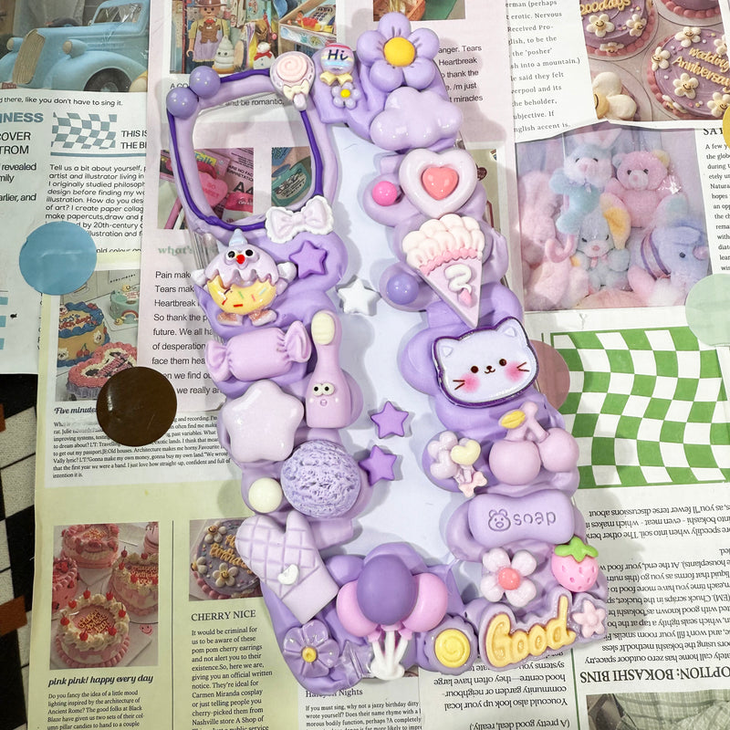 Purple Handmade Decoden Phone Case