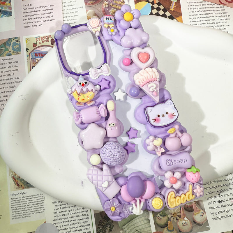 Purple Handmade Decoden Phone Case