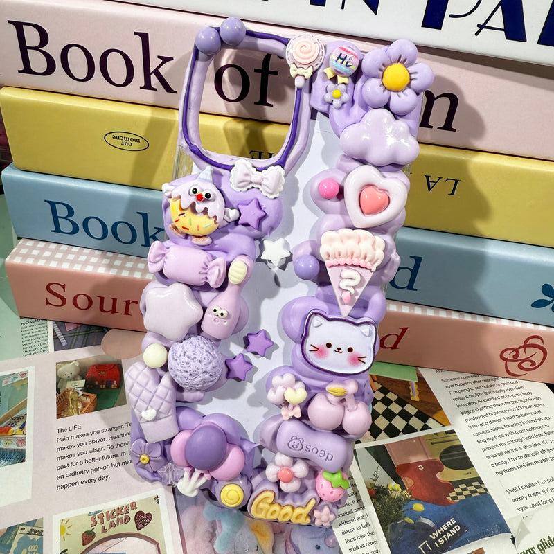 Purple Handmade Decoden Phone Case