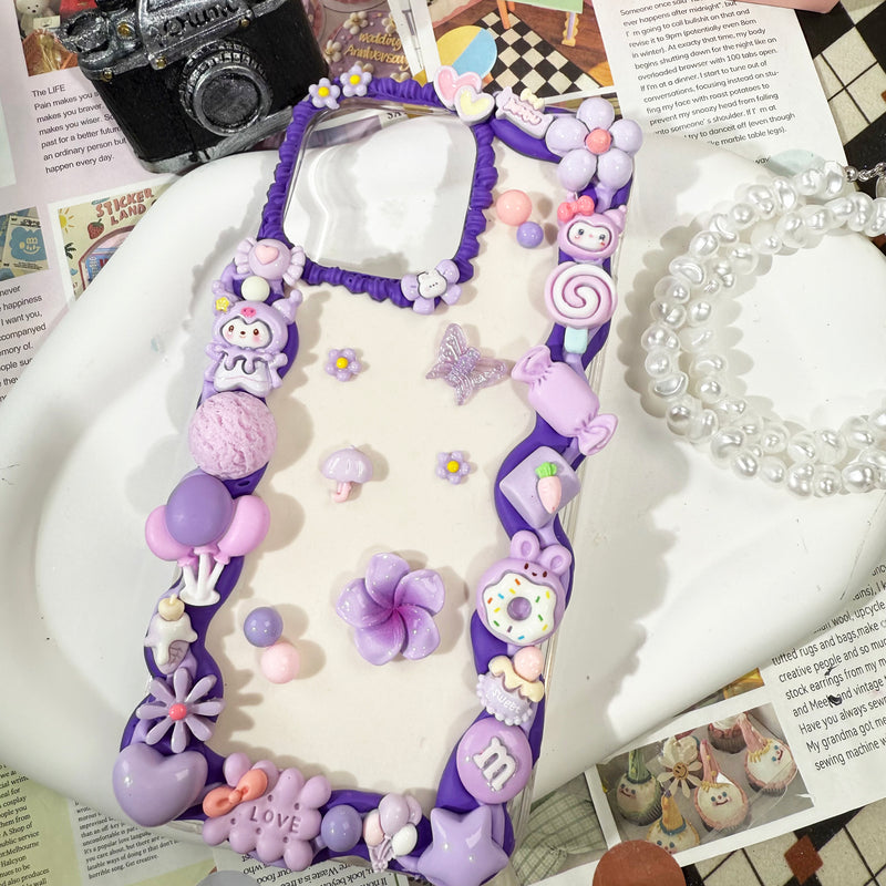 Purple Handmade Decoden Phone Case