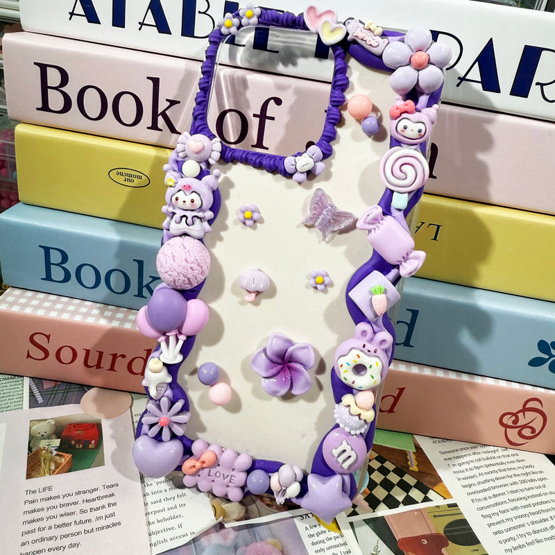 Purple Handmade Decoden Phone Case