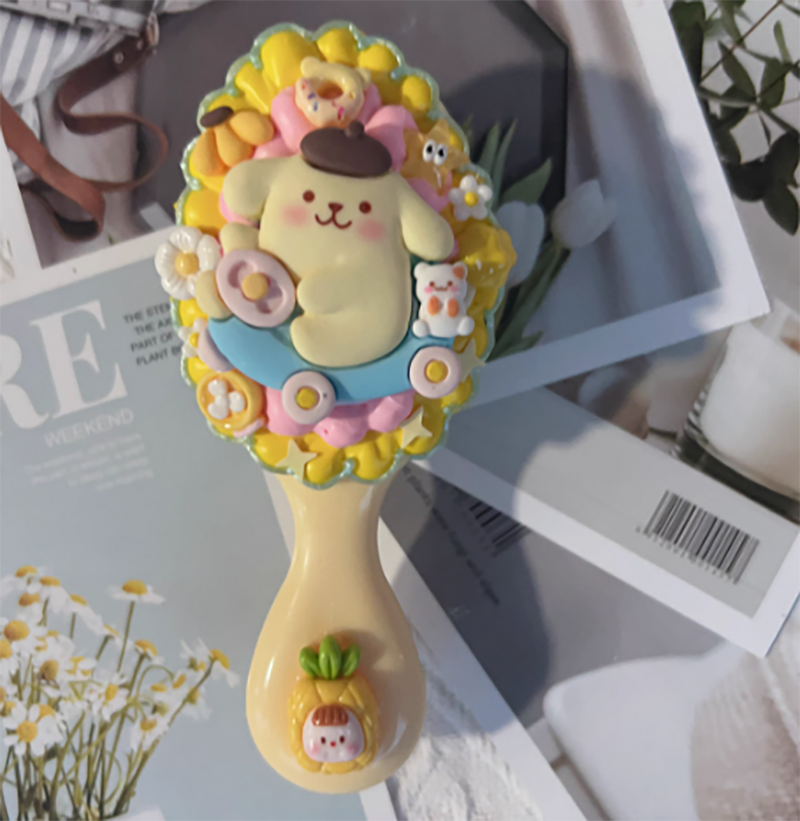 Handmade Sanrio Pom Pom Purin Cream Glue Comb