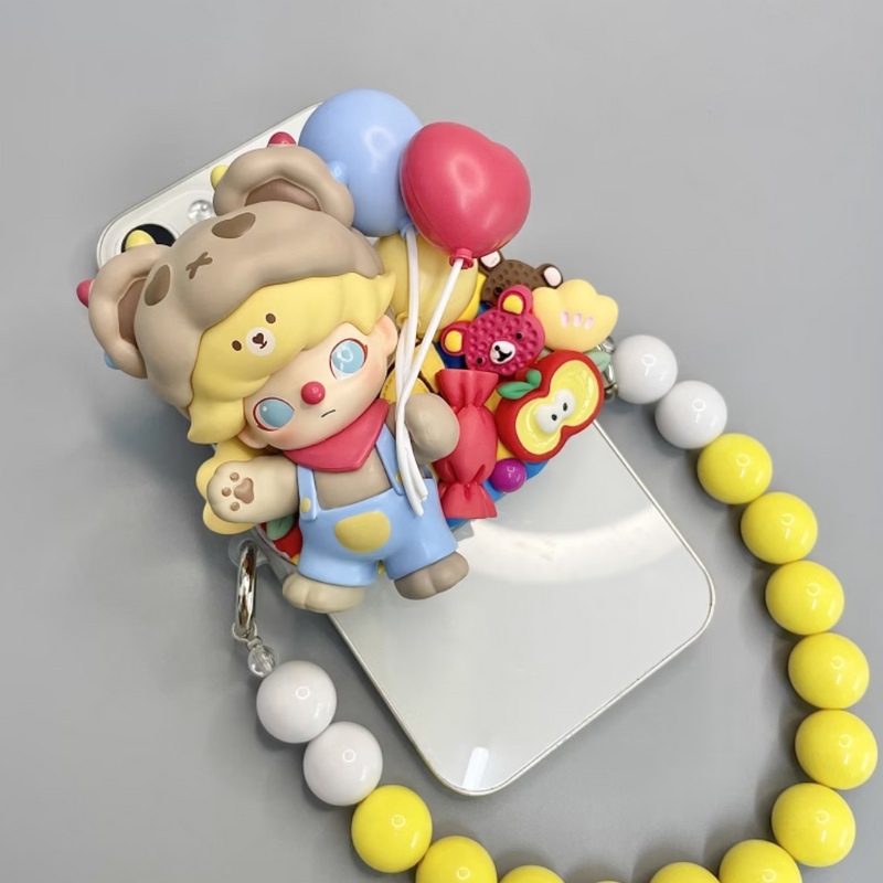 POP MART DIMOO Dating Series “ Romantic Balloons” Handmade Decoden Phone Back Clip